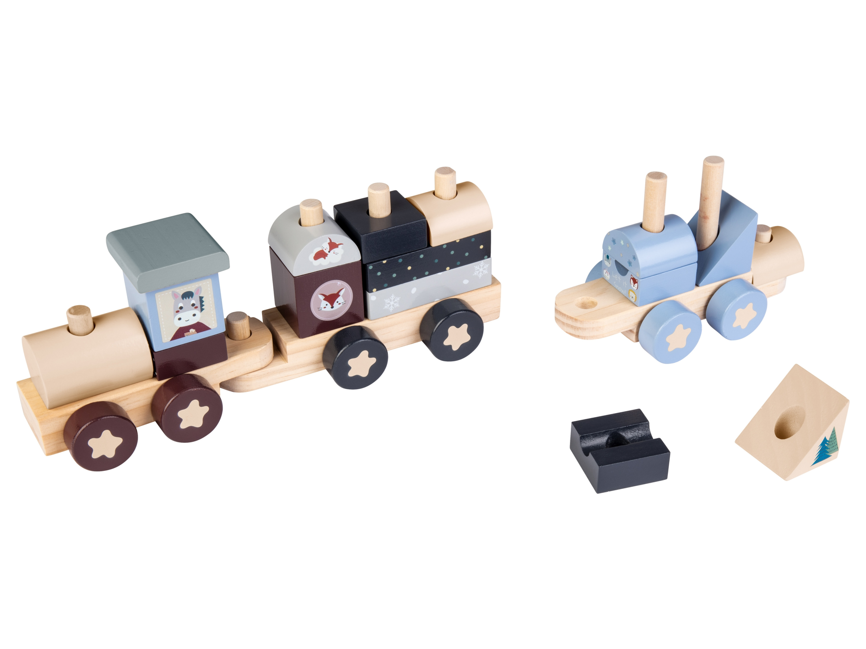lupilu® Train en bois, banc à marteler ou jeu d'encastrement (Chemin de fer en bois)