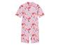 Combinaison de bain enfant, motif baleines et coraux rose.