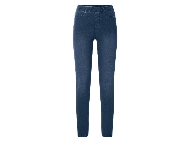 Jean stretch femme bleu foncé avec taille élastique