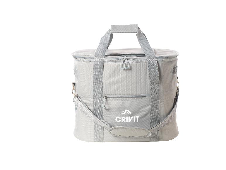 Sac isotherme Crivit gris, idéal pour pique-nique.
