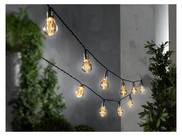 Guirlande lumineuse extérieure avec ampoules Edison vintage.