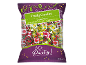 Sachet de bonbons aux fruits avec 5 variétés : citron, orange, fraise, cerise, framboise. Thème fête.