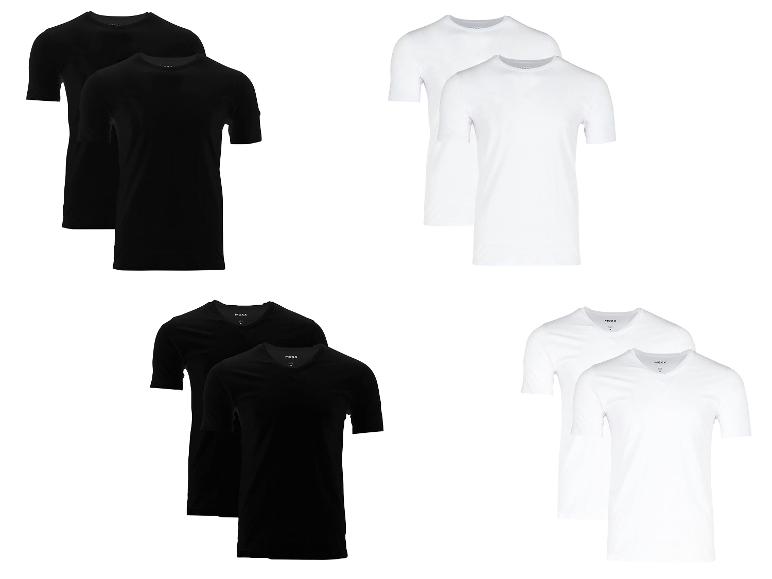 Lot de t-shirts noirs et blancs à col rond et col en V pour hommes