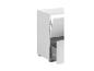 Tiroir d'armoire blanc ouvert avec mécanisme de levage et glissière