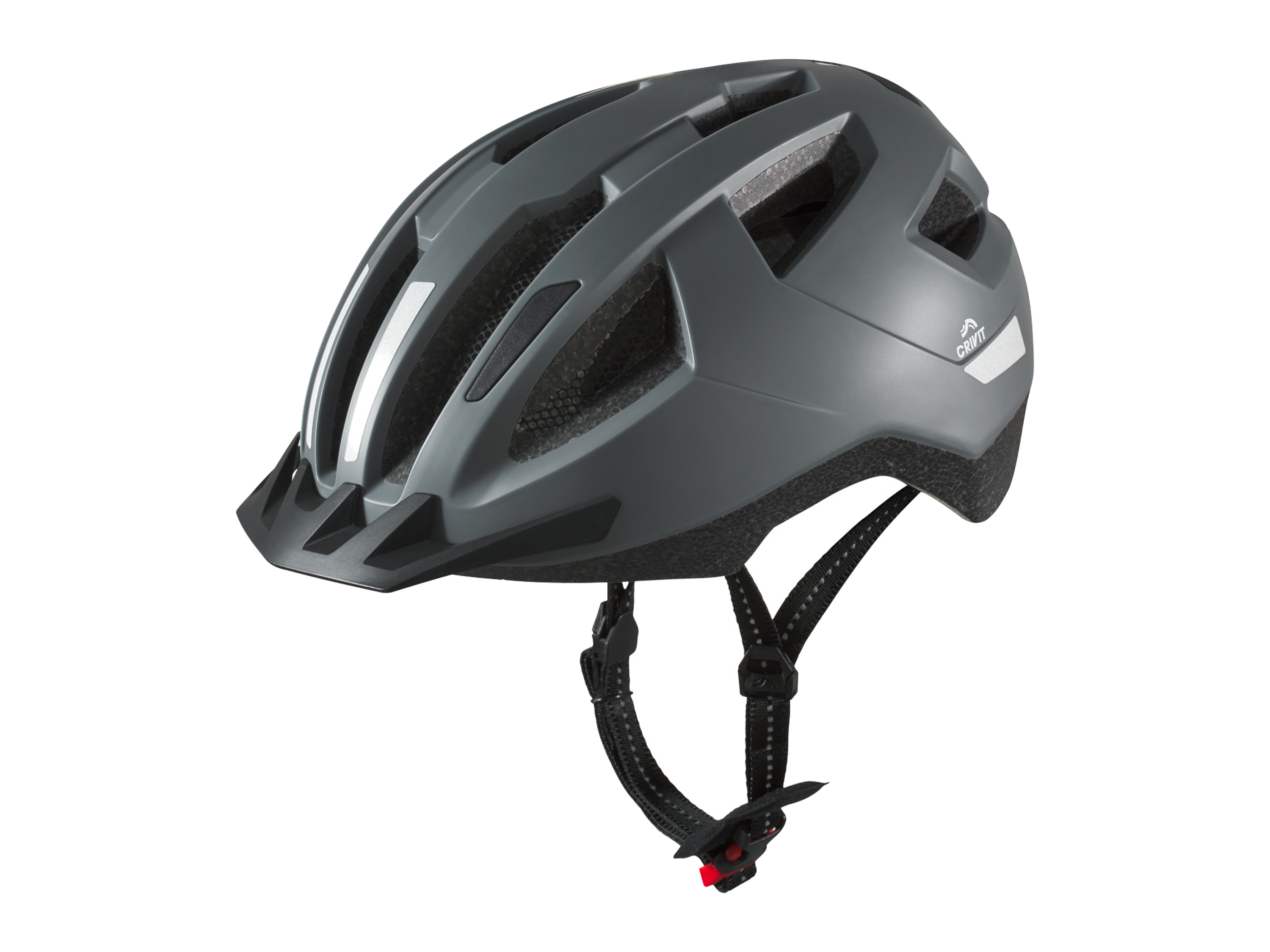 CRIVIT Casque de vélo avec feu arrière (gris, L/XL)