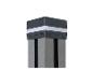 Poteau de clôture composite gris avec capuchon lumineux LED intégré