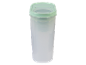 Un récipient en plastique avec un couvercle pour le stockage des aliments.