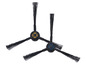 Deux brosses noires pour un aspirateur robot.
