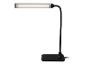 Lampe de bureau LED noire avec bras flexible et base rectangulaire