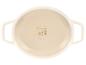 Plat de cuisson ovale avec poignées et symboles de compatibilité de cuisson