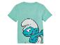 Un t-shirt bleu clair avec un Schtroumpf.