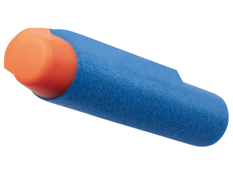 Flèche souple bleue et orange.