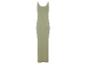 Robe longue, vert kaki, style minimaliste.