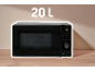 Four à micro-ondes noir de 20 L sur une surface en bois