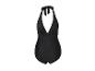 Maillot de bain une pièce noir avec décolleté en V et bretelles dos nu.