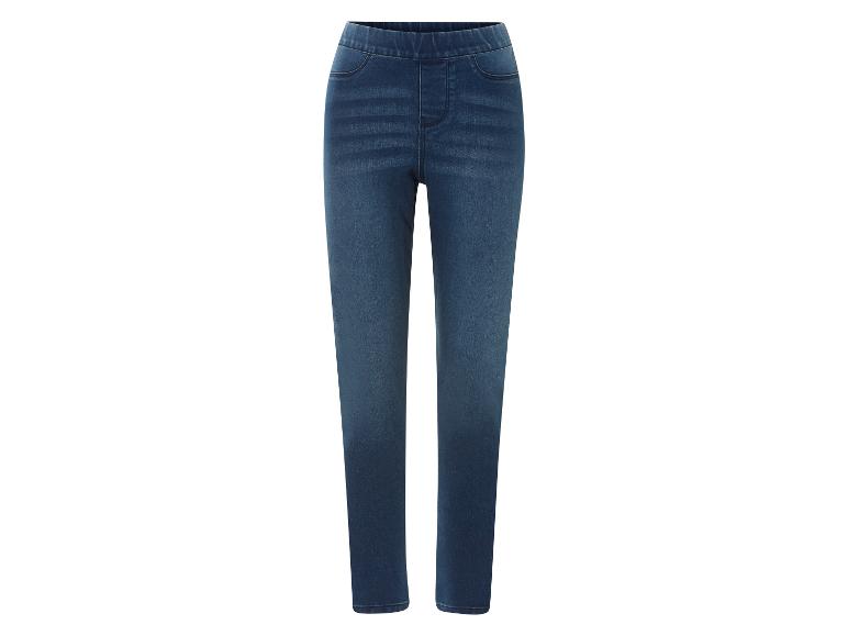 Leggings en jean bleu foncé pour femme.