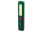 Lampe de travail LED verte avec bouton d'alimentation rouge et logo
