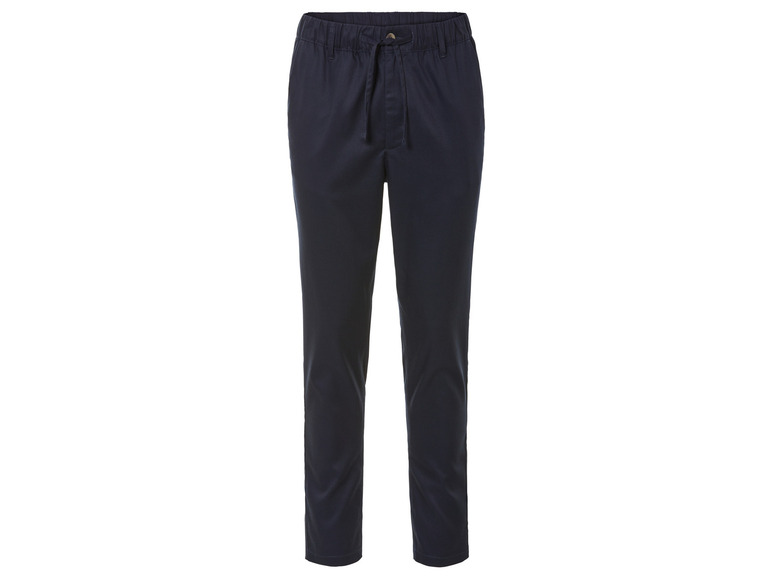 Pantalon bleu marine avec ceinture élastique.