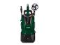 Un nettoyeur haute pression vert Parkside avec une brosse rotative.