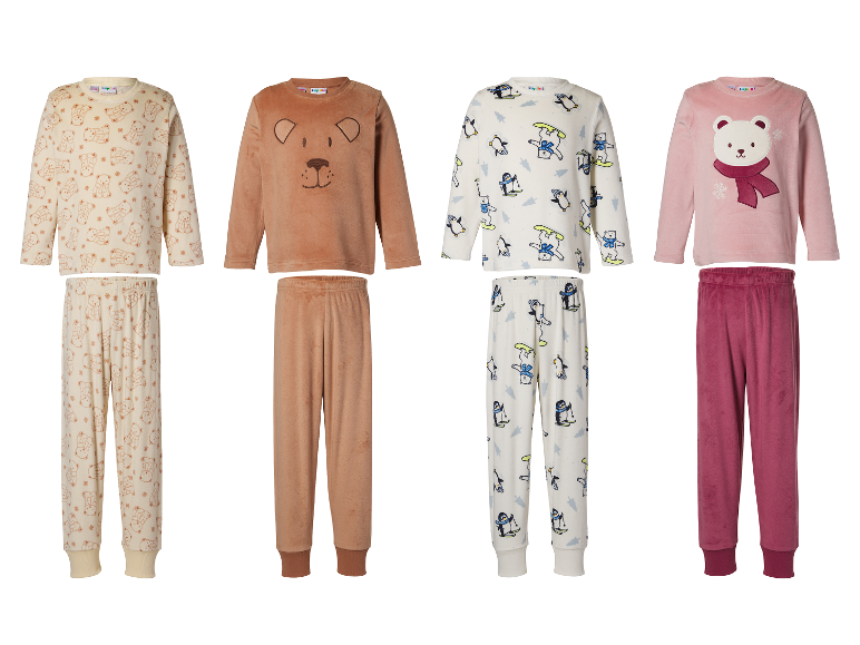 Pyjamas pour enfants LUPILU® en différentes couleurs et motifs d'hiver avec ours et pingouins