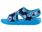 Sandales bleues pour enfants avec un motif d'animaux marins.