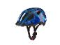 Un casque de vélo bleu avec un motif de requins de Crivit.