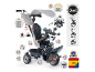 Tricycle Smoby 3-en-1 évolutif avec pare-soleil : poussette, tricycle parent et enfant.