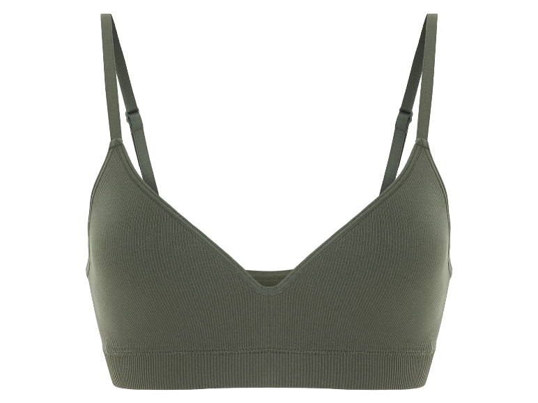 Un bralette côtelé vert olive.