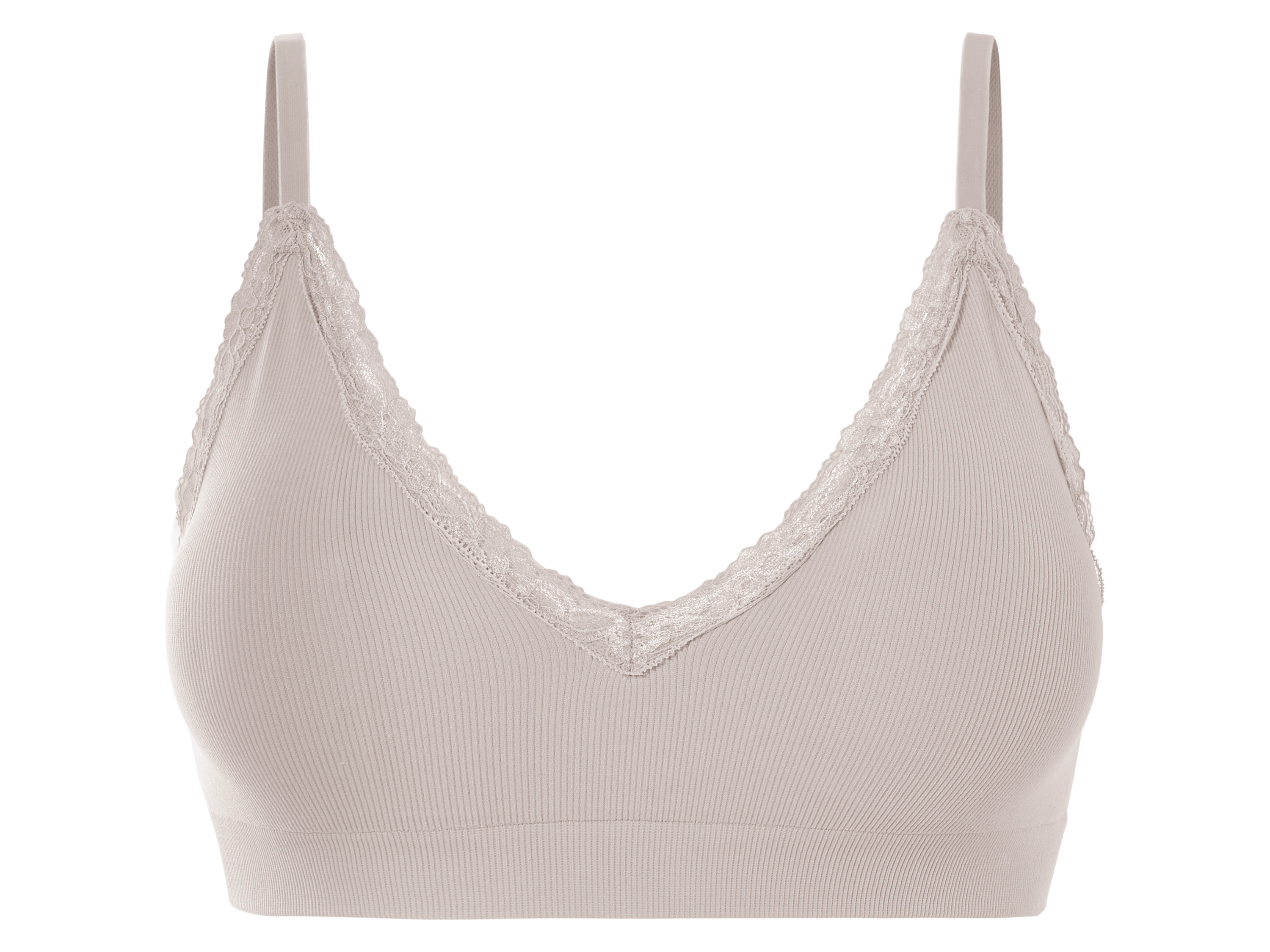 esmara® Brassière côtelée femme (gris, M(38/40))