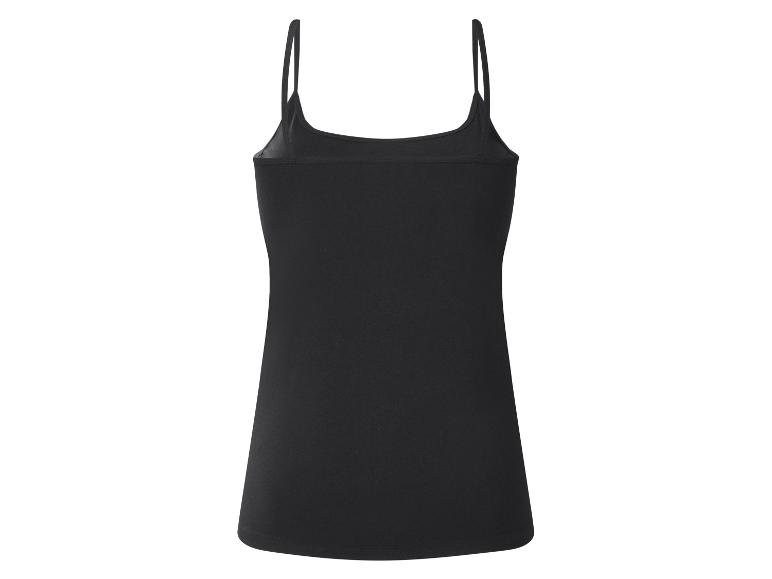 Débardeur noir pour femme à fines bretelles, vue de dos.