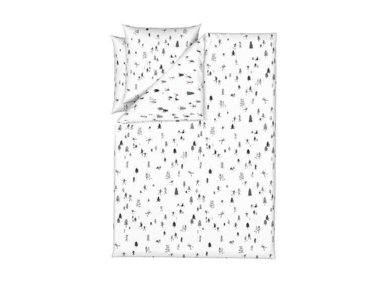 LIVARNO home Parure de lit en flanelle fine avec motif d'hiver, 260 x 240 cm