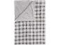 Couverture à carreaux gris avec doublure douce en sherpa.