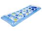 Matelas pneumatique bleu pour piscine, idéal pour l'été.