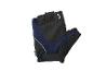 Gants de cyclisme à doigts courts, design noir et bleu marine.