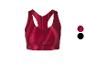 Soutien-gorge de sport rouge dos nageur, avec options de couleur : rouge et noir.