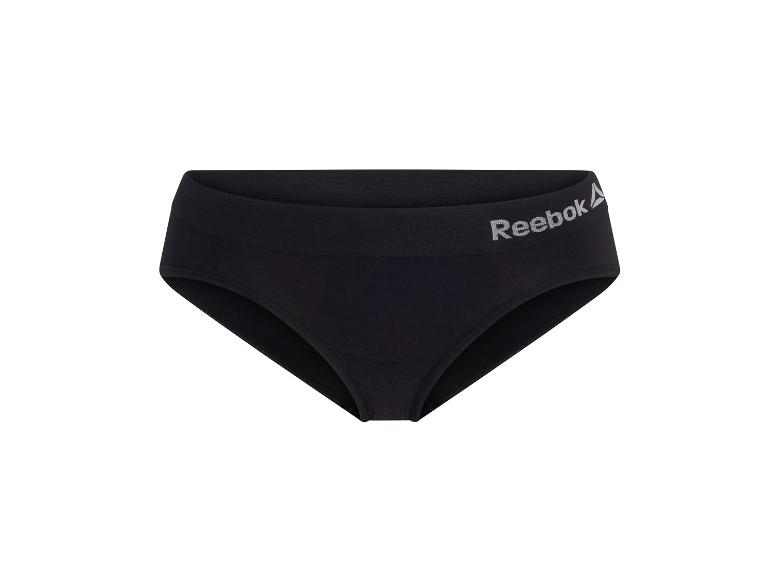 Culotte noire Reebok avec taille élastique et logo de la marque.