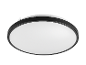 Luminaire de plafond rond moderne avec cadre noir.
