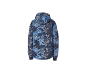 Veste camouflage bleue à capuche, vue de dos