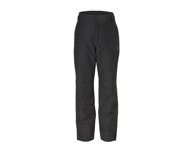 Pantalon de ski noir pour homme avec taille ajustable.