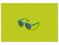 Lunettes de soleil vertes avec verres foncés sur fond vert lime.