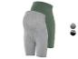 Deux shorts de grossesse : gris et vert.