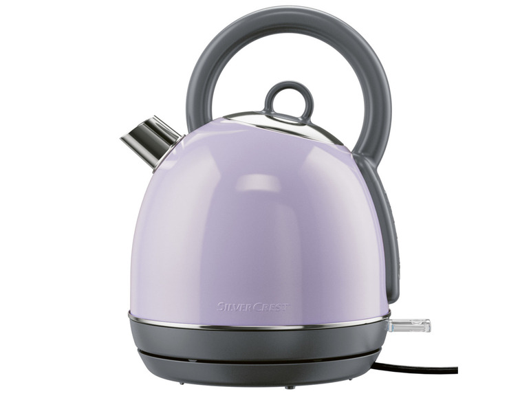 Bouilloire violette Silvercrest au design rétro.
