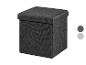 Boîte de rangement pliable gris foncé avec couvercle, motif tissu.