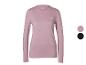T-shirt de sport à manches longues pour femme rose avec logo blanc