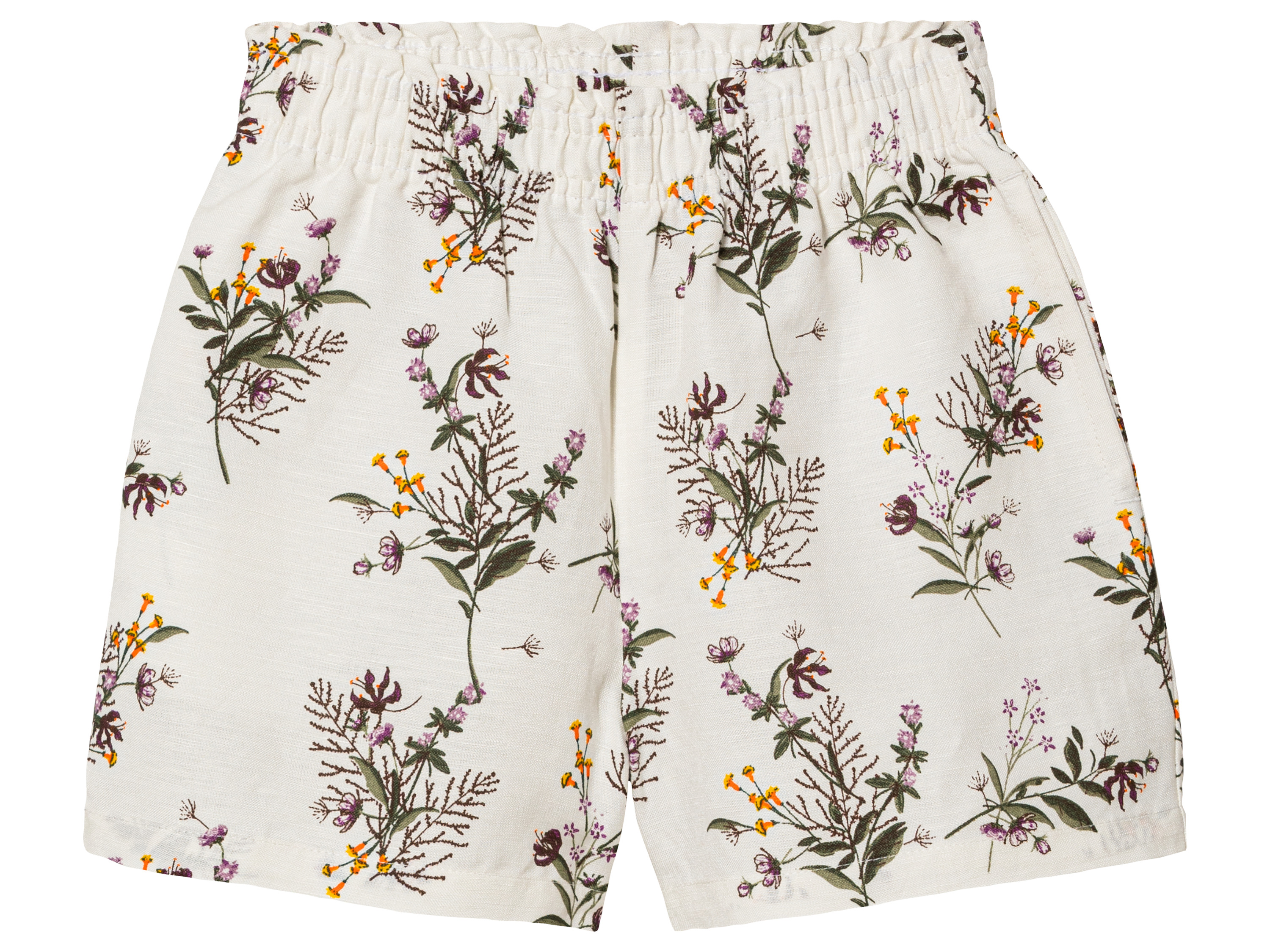 lupilu® Short en lin petite fille  (98, blanc)