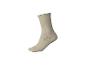 Chaussette unie beige clair avec texture côtelée et bord ondulé