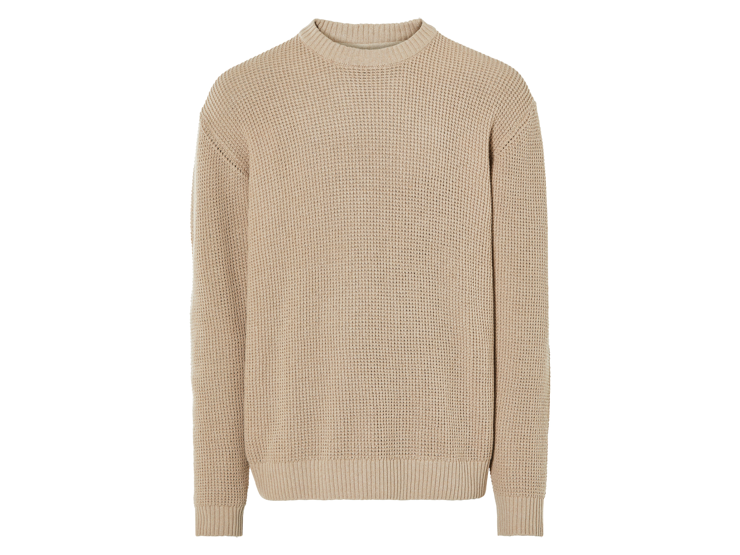 LIVERGY® Pull à grosse maille homme (S, beige)
