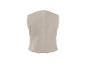 Gilet en lin beige pour femme, vue de dos