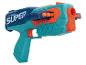 Pistolet jouet bleu et orange avec le mot 'SUPER' sur le côté