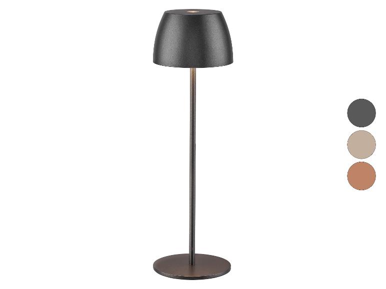 Lampe de table LED avec base et abat-jour anthracite, avec trois options de couleur.